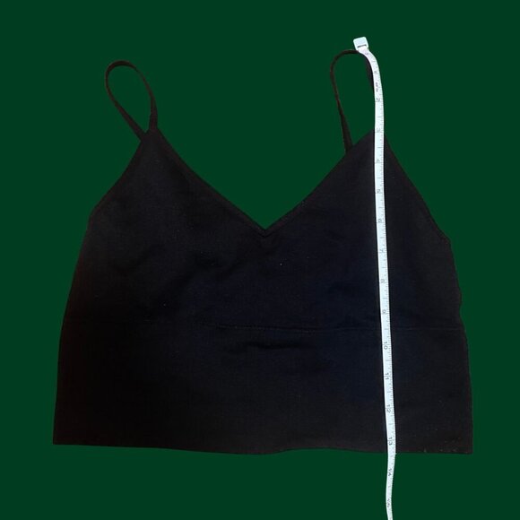 Dynamite Black V-Neck Cropped Cami Tank Top | Size M - Picture 3 of 5